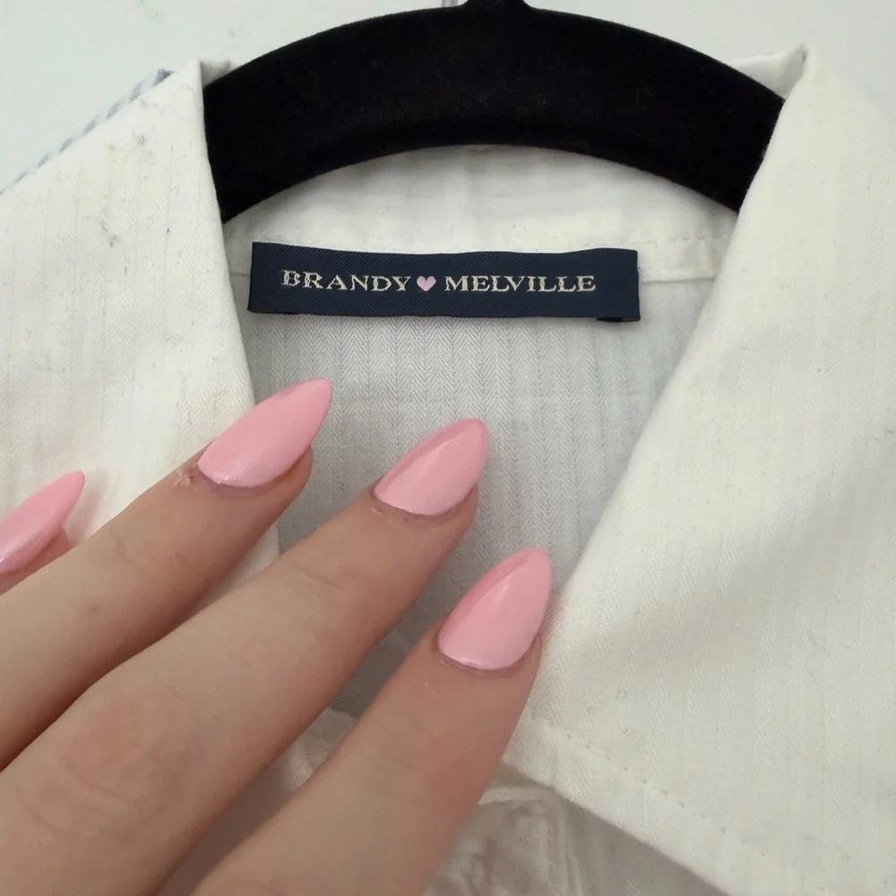 Brandy Melville pin stripped and white blouse button ups - Picture 4 of 5